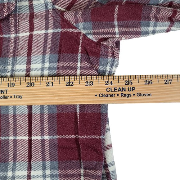 American Eagle Shirt Mens 2XL XXL Red Gray Plaid Flannel Button Up Long Sleeve - Picture 8 of 9